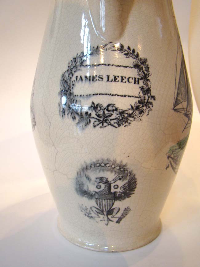 A fine and rare reproduction circa 1930 of the famous 'Ship Caroline' Liverpool pitcher — image 2